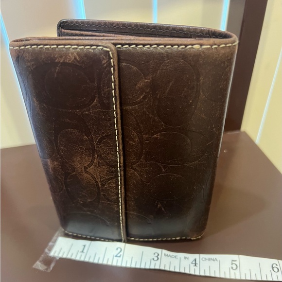 Coach EUC Vtg Saddle Brown Leather Bi-Fold Card Holder Snap Front Coin Wallet - Picture 3 of 13